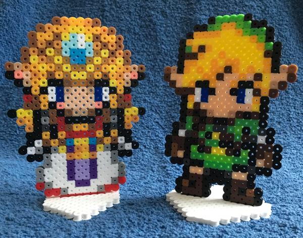 Zelda and Link Perler Figure / Hama 8 bit Bead Legend of
