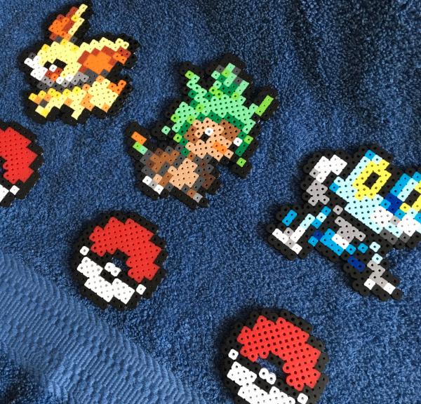 Pokemon Perler Fennekin Froakie Chespin Figures 8 bit Pixel picture