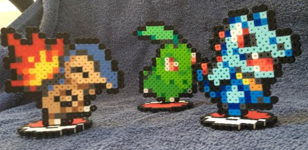 Pokemon Perler Chikorita Totodile Cyndaquil Hama Bead Figure picture