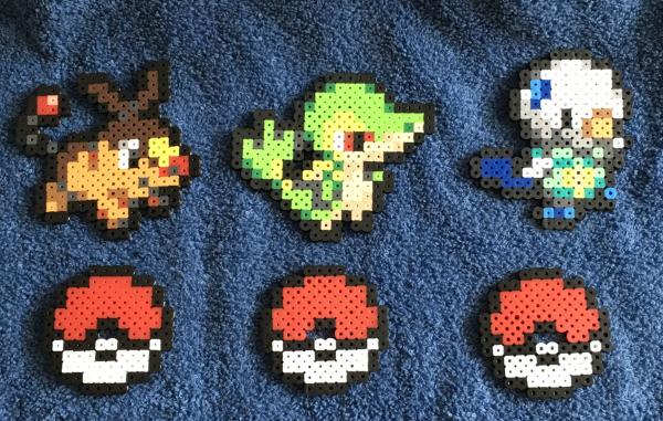 Pokemon Perler Snivy Tepig Oshawatt Figure Gen 5 8 bit Pixel picture