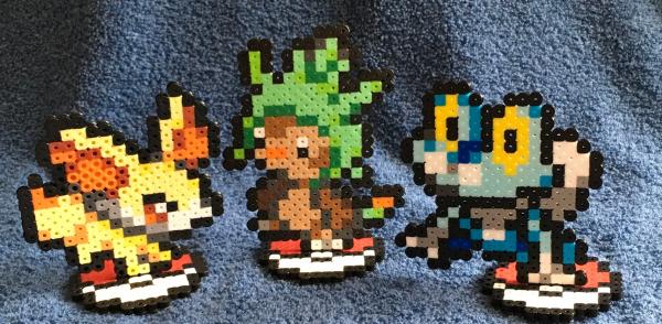 Pokemon Perler Fennekin Froakie Chespin Figures 8 bit Pixel