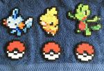 Pokemon Perler Torchic Mudkip Treeko Figure 8 bit Pixel