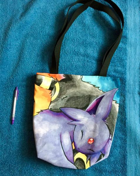 Espeon Umbreon Tote Bag / Pokemon Purse / Cat / Fox Accessory Gift picture