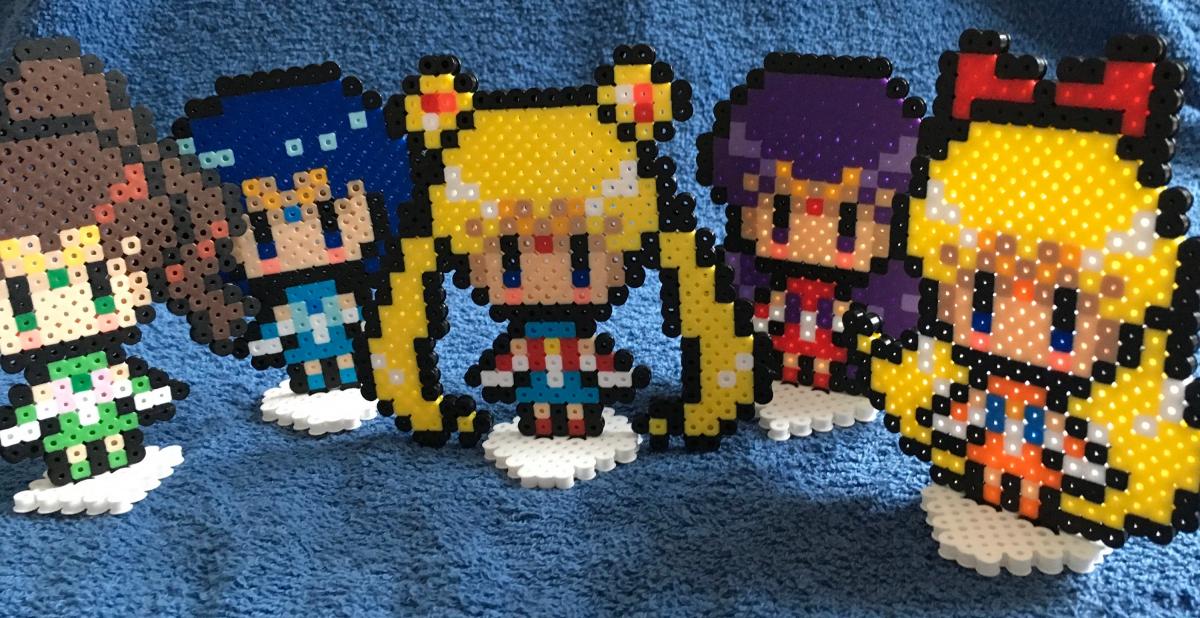Sailor Moon Perler Figure Hama Bead Figures Mars Mercury Jupiter Venus picture