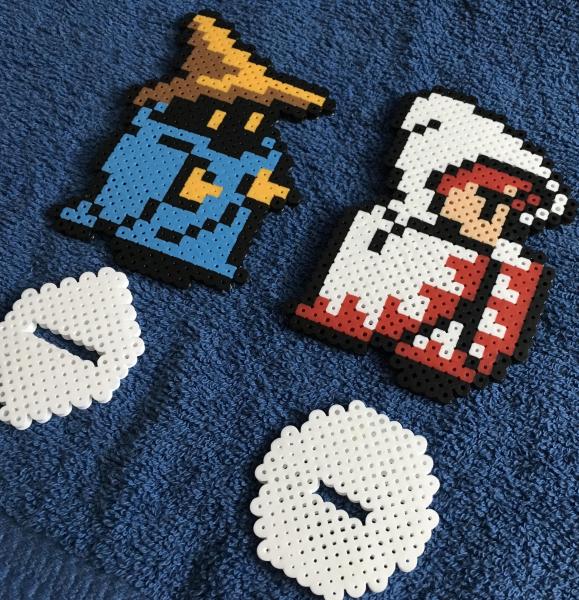 Final Fantasy Perler Black / White Mage Hama 8 bit Figures picture