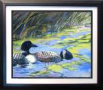 "Great Northern Divers" 30x26" Pastel on Board