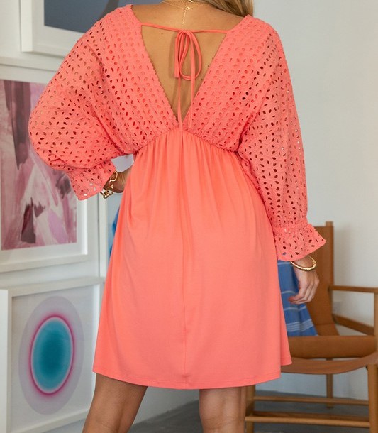 Eyelet contrast dress picture