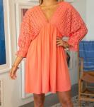 Eyelet contrast dress