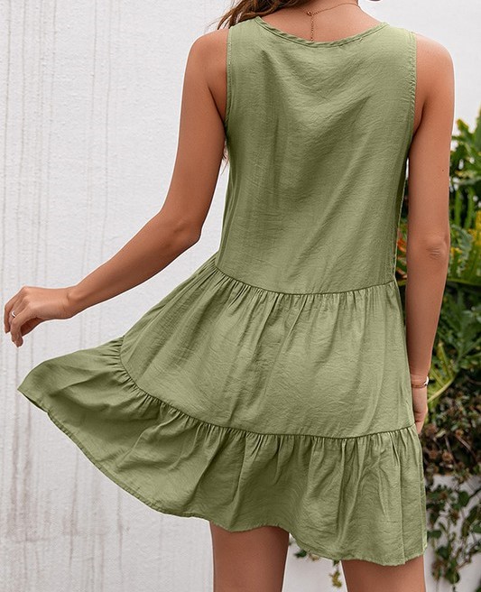 Crochet laced sleeveless dress picture