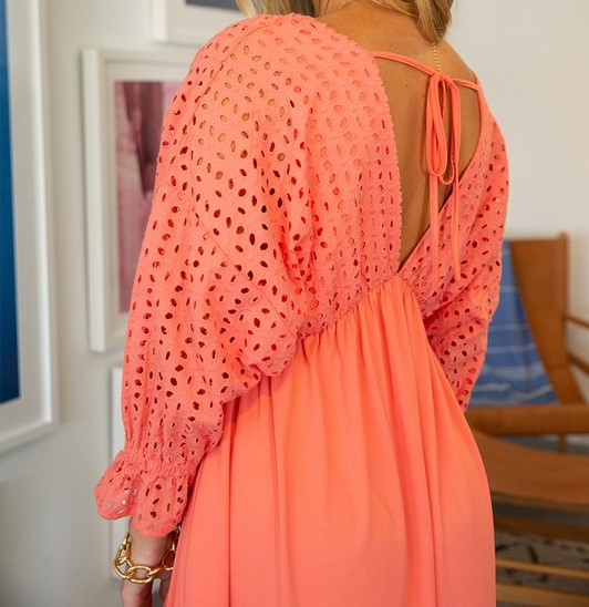 Eyelet contrast dress picture