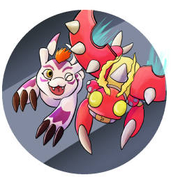 2.25" Pin Tentomon and Gomamon