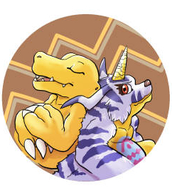 2.25" Pin Agumon and Gabumon picture