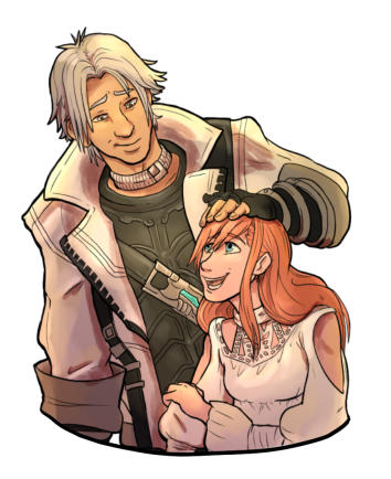 Thancred and Ryne (Sticker)