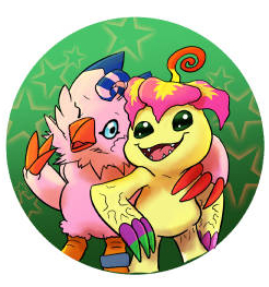 2.25" Biyomon and Palmon picture