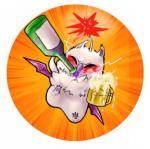 2.25" Pin Moogle Living a Hard Life