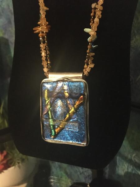 Dichroic Glass pendant necklace