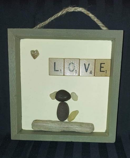 Dog Love Pebble Art picture