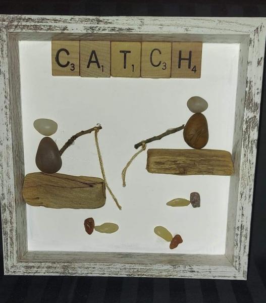 "Catch" Pebble Art