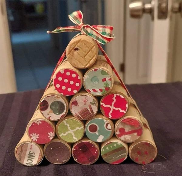 Ho Ho Holiday Colorful Wine Cork Trees