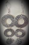 Pebbled Sterling 2 Disc Earrings