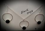 Sterling and Black Onyx Earrings and Necklace Set