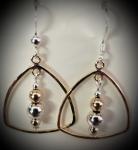 Gold Filled and Sterling Silver Triangle Earrings
