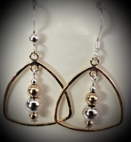 Gold Filled and Sterling Silver Triangle Earrings