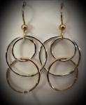 3 Circle Sterling and Gold Filled Earrings