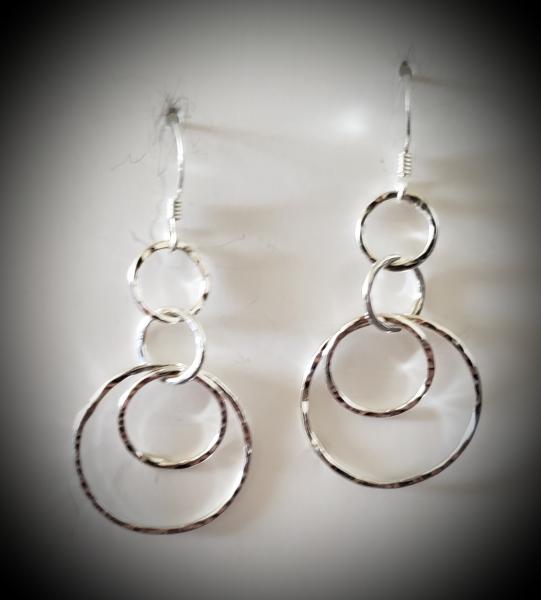 Sterling 4 Circle Earrings