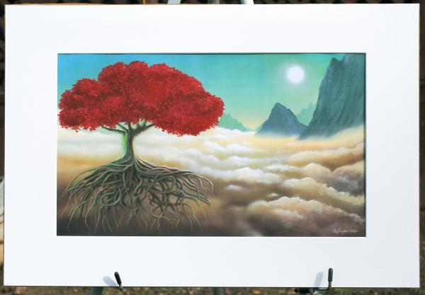 The Dreaming Tree hand embellished oil print