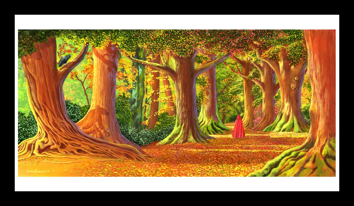 The Raven, the Wolf and The Maiden small glossy print picture