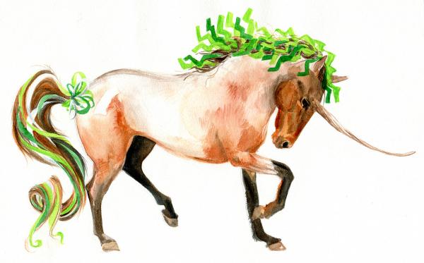 Green Ribbon Unicorn picture