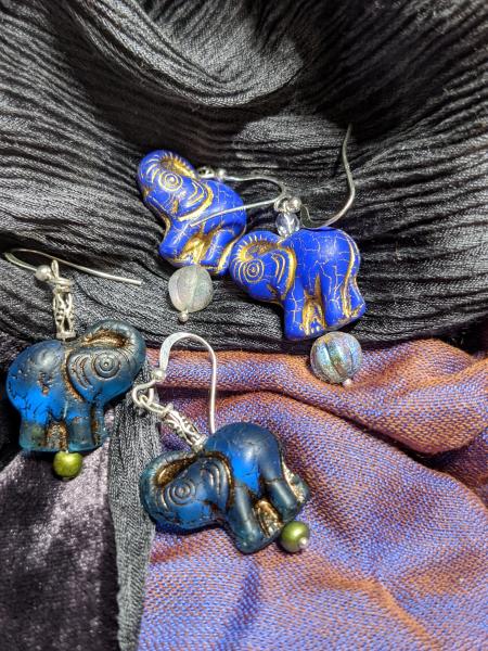 Blue Elephant earrings picture