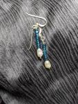 London Topaz and freshwater pearl dangle