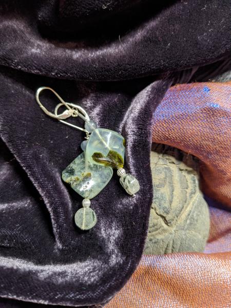 Moss agate dangle