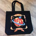 Diamond peach hert tote bag