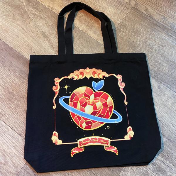 Diamond peach hert tote bag
