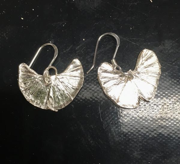 Fine Silver Gingko Leaf earrings picture