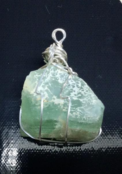 Sterling Silver Wire Wrapped Fluorite Crystal. picture