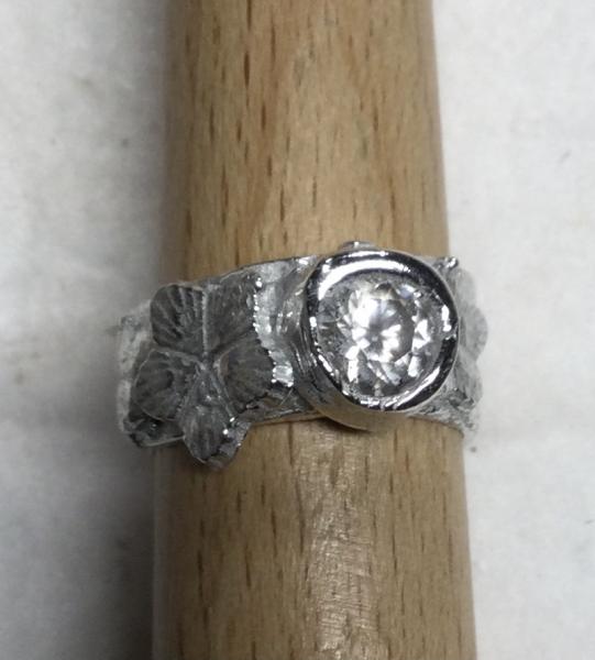 Size 5 Sterling Silver Ring w/ Clear CZ