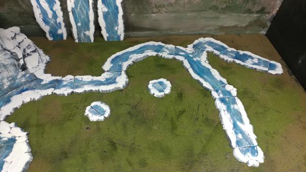 CUSTOM Snow & Ice Winter WATERFALL w/ 22 PC MODULAR RIVER SET picture