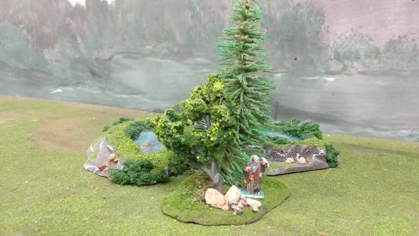 Beautiul Pond Under STand of 2 Trees