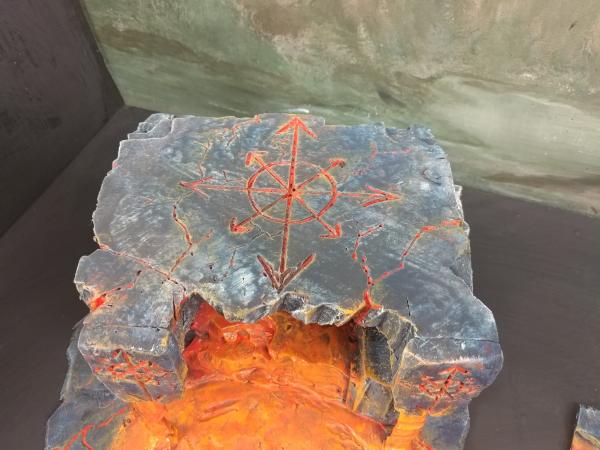 CUSTOM CHAOS MOUNTAIN LAVA-FALL w/ 22 PC MODULAR RIVER O' FIRESET picture