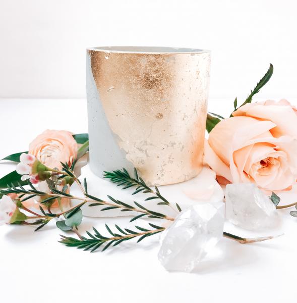 Cement & Gold Leaf Soy Candle