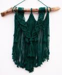 Emerald Green Macramé on Driftwood