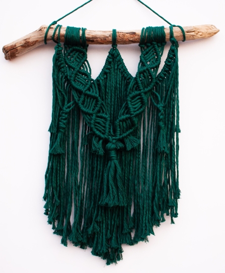 Emerald Green Macramé on Driftwood picture