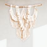 Large Beige Macramé Wall Hanging/