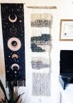 Extra Large Woven Wool Weave Tapestry on Driftwood