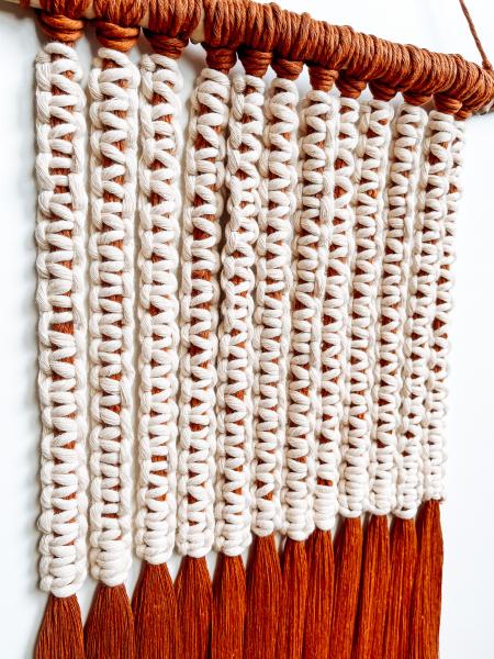 Braided Dark Rust Colored Driftwood Macramé picture