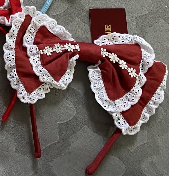 Dark Red lace lolita headband picture